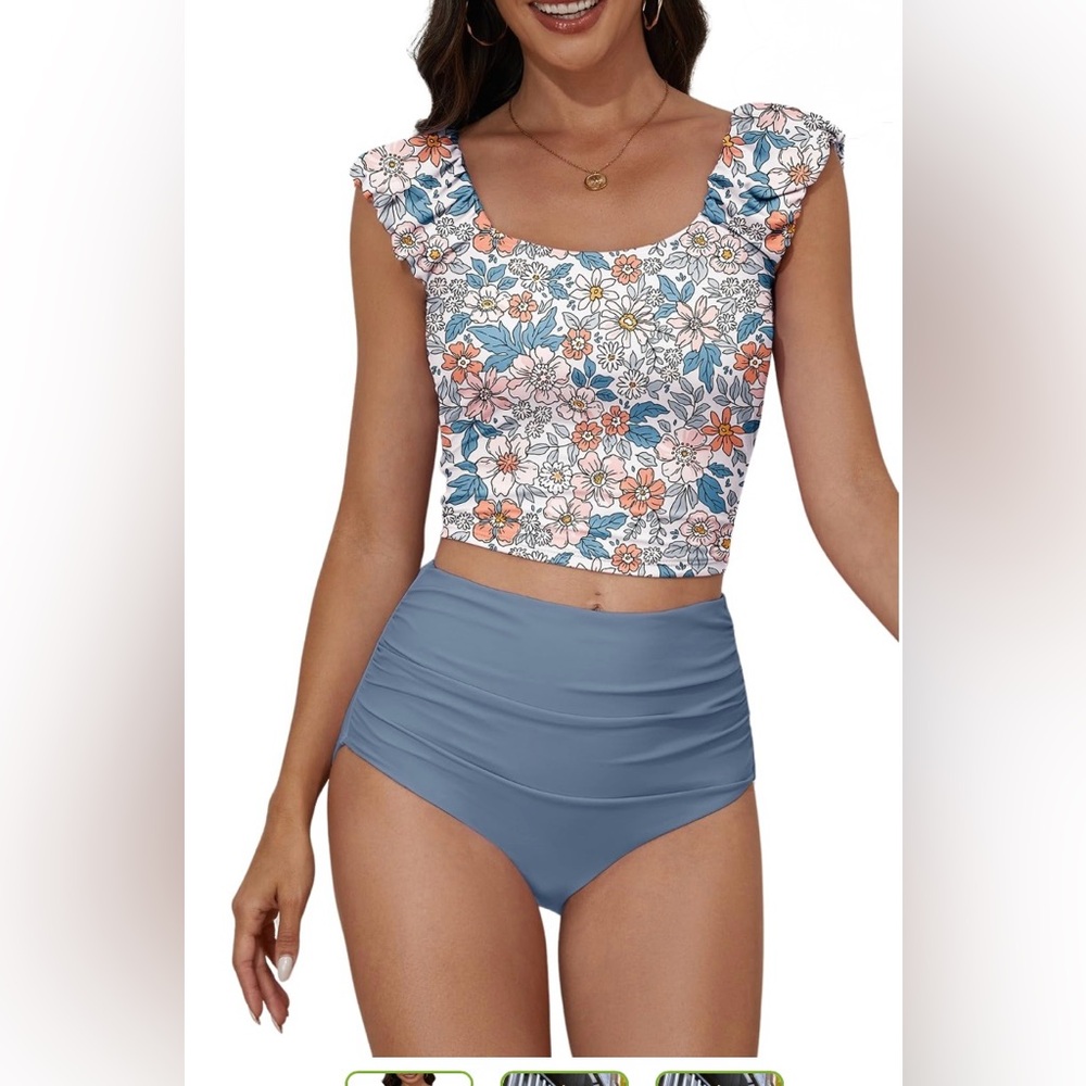 NWT Eomenie Floral Tankini Swimsuit - Size M - Picture 3 of 16
